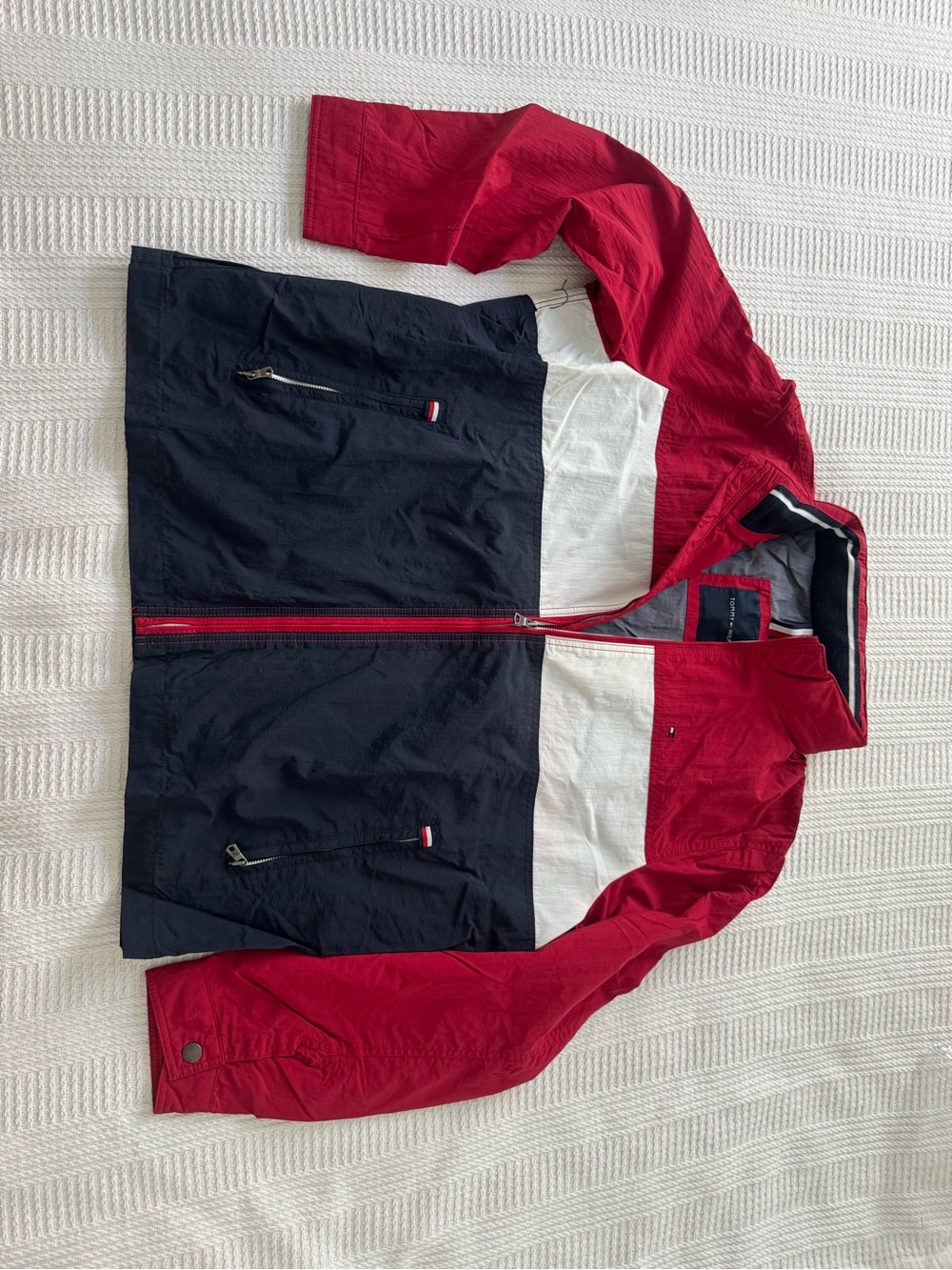 Tommy Hilfiger Red, White & Navy Colorblock Windbreaker